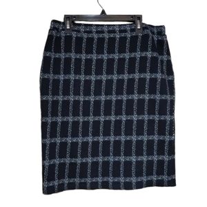 Leota black and white pull-on skirt